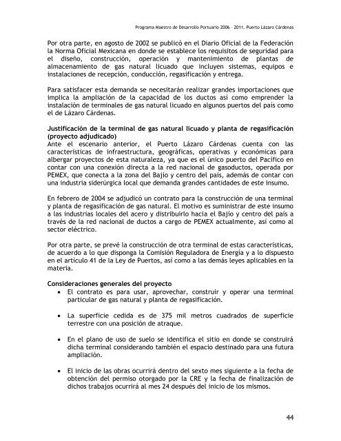 programa maestro de desarrollo puerto lÃ¡zaro cÃ¡rdenas 2006 â 2011