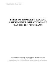 Type of Property Tax Assessment Limitations and Tax Relief Programs