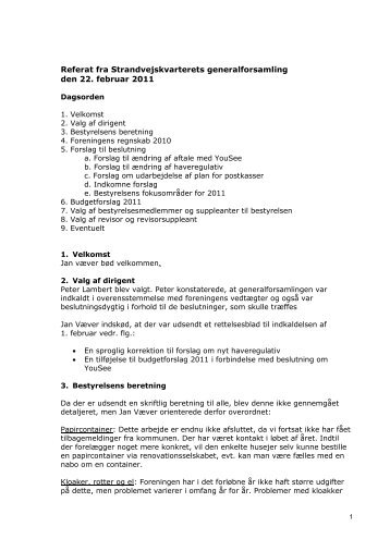 Referat - Strandvejskvarteret
