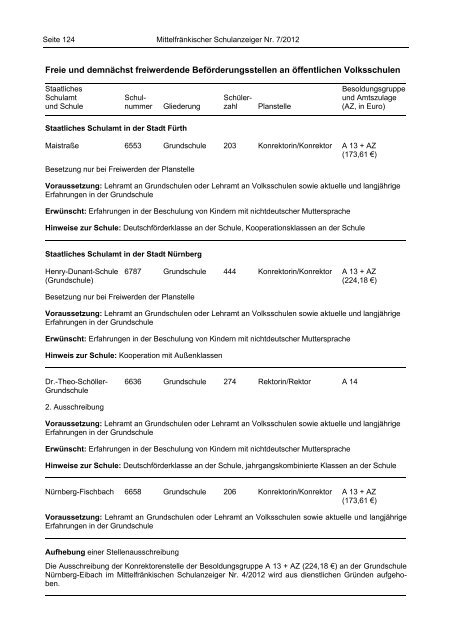 Mittelfränkischer Schulanzeiger - Regierung von Mittelfranken ...