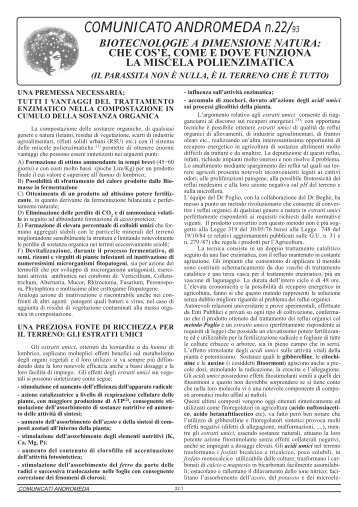 COMUNICATO ANDROMEDA n.22/93 - Viveremeglio.org