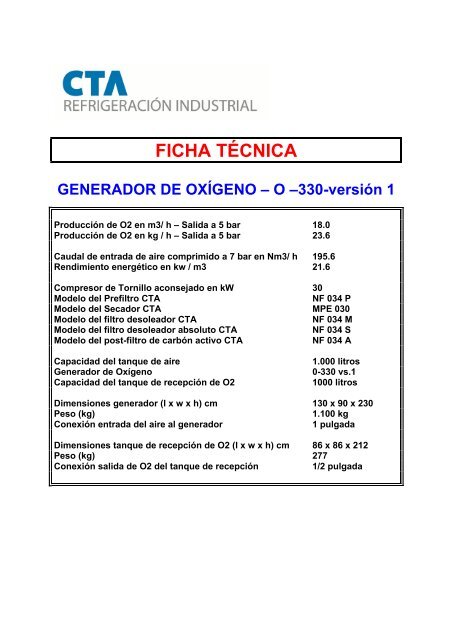 Oxymat 330 - Ctarefrigeracion.com