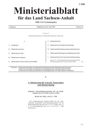 Ministerialblatt für das  Land Sachsen-Anhalt - bei Regionale ...