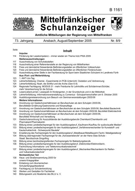 Mit tel frän ki scher Schulanzeiger - Regierung von Mittelfranken ...