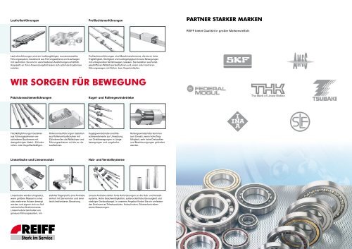 Wälzlager vom Profi - REIFF Technische Produkte