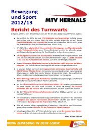 schriftlichen Bericht lesen - beim Turnverein MTV Hernals