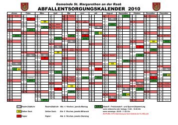 abfallentsorgungskalender 2010 - St. Margarethen an der Raab