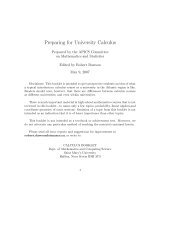 Preparing for University Calculus - Math and Computer Science