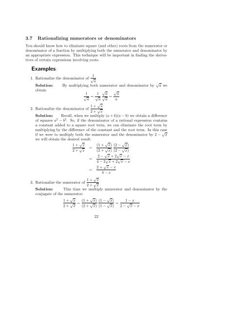 Preparing for University Calculus - Math and Computer Science