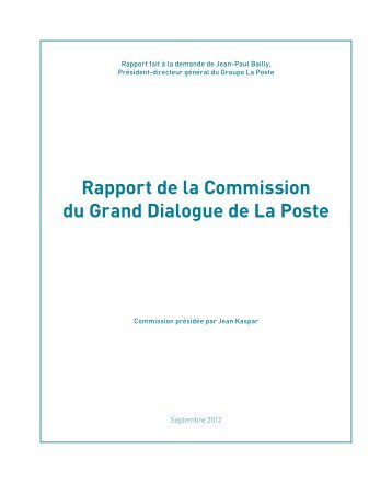 Rapport de la Commission du Grand Dialogue de La Poste