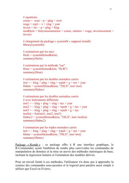 Démarrer en R - Cours d'économétrie et d'analyse des données