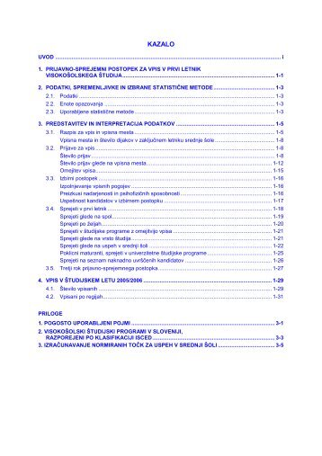 Analiza prijave in vpisa za študijsko leto 2005/2006