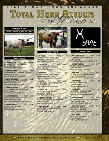 2007 Horn Showcase Results - Texas Longhorn Breeders ...