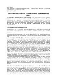 Le statut des autoritÃ©s administratives indÃ©pendantes (AAI)