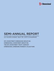 Semi-Annual Report - Dimensional Fund Advisors