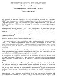 PREMIERES UTILISATIONS DES HBPM EN CARDIOLOGIE