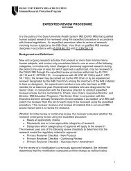 expedited review procedure - Institutional Review Board - Duke ...