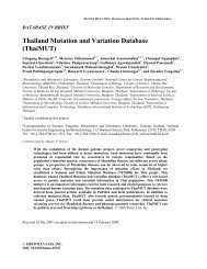 Thailand mutation and variation database (ThaiMUT) - Genome ...