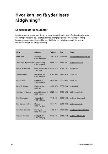 Energisparekatalog i landbruget - LandbrugsInfo