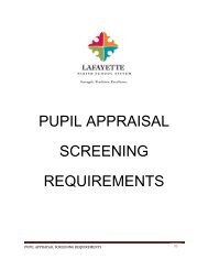 pupil appraisal screening requirements - Lafayette Parish School ...