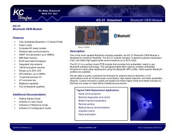 KC-21 Datasheet Bluetooth OEM Module - Adaptive Modules Ltd