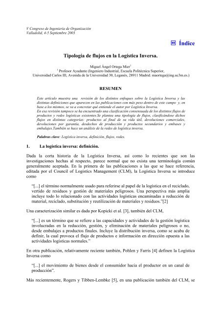 TipologÃ­a de flujos en la LogÃ­stica Inversa - Adingor.es