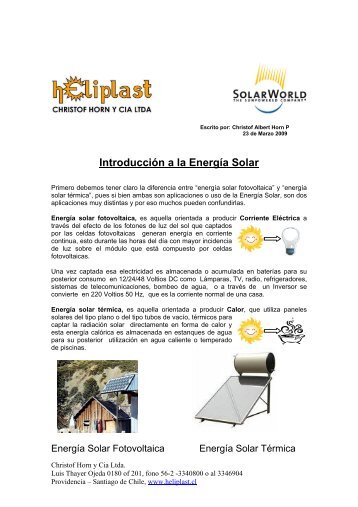 IntroducciÃ³n a la EnergÃ­a Solar - Heliplast