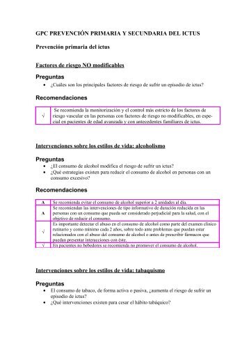 GPC PrevenciÃ³n Primaria y Secundaria del Ictus