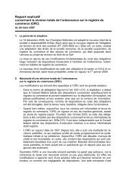 Rapport explicatif concernant la révision totale de l'ordonnance sur ...