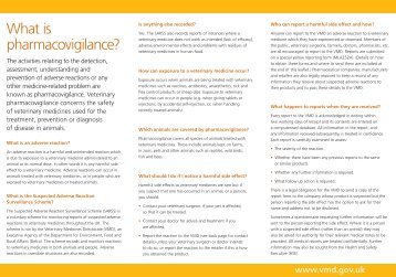 Leaflet - Pharmacovigilance - Veterinary Medicines Directorate - Defra