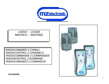 CODICI - CODES RADIOCONTROL 2 CHANNELS ... - MZ Electronic