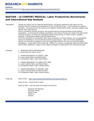 BASTIDE - LE CONFORT MEDICAL: Labor Productivity Benchmarks ...
