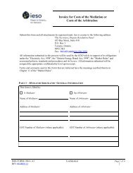 Invoice for Costs of the Mediation or Costs of the Arbitration