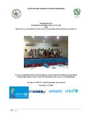 Sindh-Baluchistan Regional Workshop Report - UN-HABITAT Pakistan