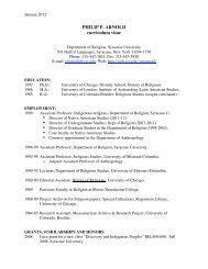 PHILIP P. ARNOLD curriculum vitae - College of Arts and Sciences