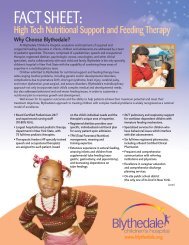 FACT SHEET: - Blythedale Children's Hospital