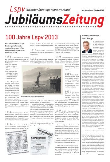 JubiläumsZeitung. - Lspv Luzerner Staatspersonalverband