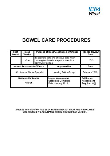 bowel care procedures