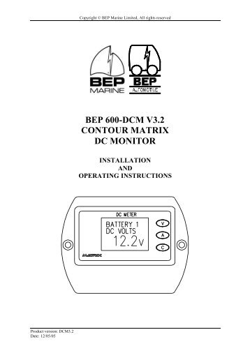 Instruction Manual - BEP Marine