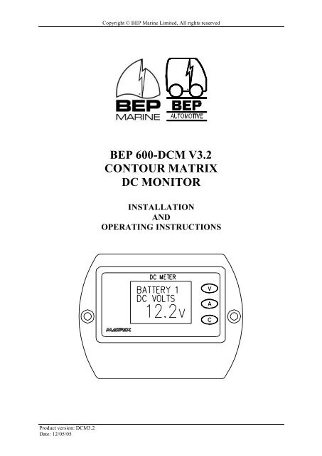 Instruction Manual - BEP Marine