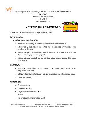 ACTIVIDAD: ESTACIONES - Alacima