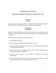 BYLAWS OF THE - Redlands Christian Migrant Association