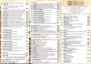 Herunterladen PDF 390 kB - Restaurant Syrtaki