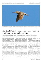 Rariteettikomitean hyväksymät vuoden 2008 harvinaisuushavainnot