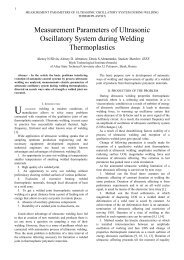 Measurement Parameters of Ultrasonic Oscillatory System during ...