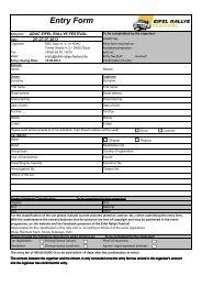 Entry Form - Eifel Rallye Festival