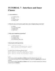 TUTORIAL 7 - Interfaces and Inner Classes - Dr. Aiman Hanna