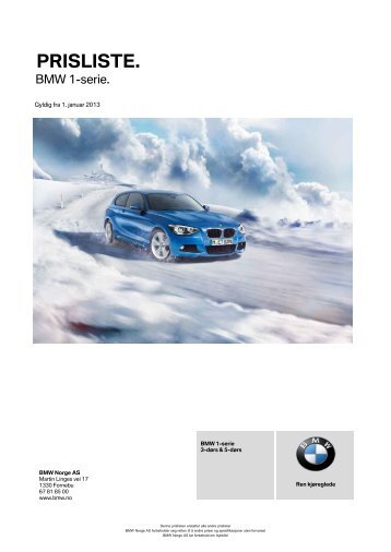 Prislister - BMW