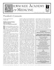 January 2008 Newsletter - Milwaukee Academy of Medicine