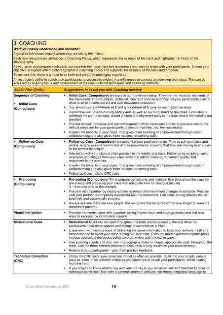 bodyattackÂ® 68 instructor assessment overview - Les Mills